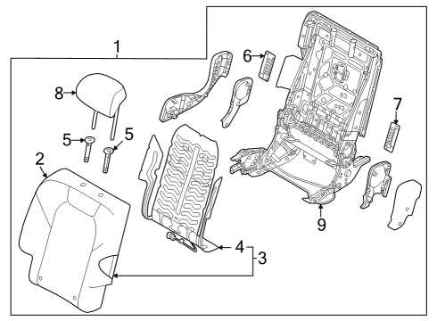 HEATER-REAR SEAT BACK,RH Diagram for 89470-AR000