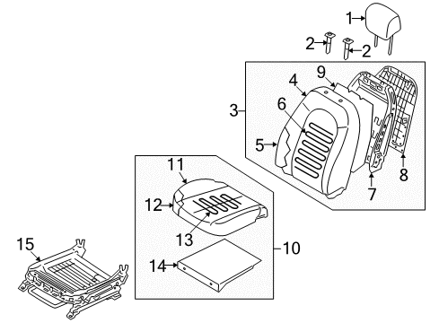 Pad Assembly-Front Seat Cushion Passenge Diagram for 88150-2L000