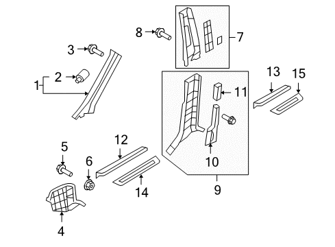 Bezel Assembly-Rear Air Ventilator RH Diagram for 97050-2B100-RAS