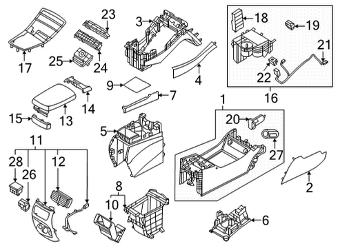 COVER ASSY-CONSOLE UPR RR Diagram for 84682-S1CA0-NNB