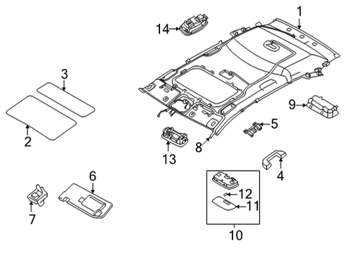 LAMP ASSY-VANITY,LH Diagram for 92890-L1000-NNB