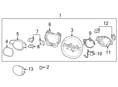 COVER ASSY-STEERING WHEEL LWR Diagram for 56120-KL000-NNB