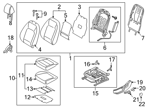CUSHION ASSY-FR SEAT,LH Diagram for 88100-K2030-XDC