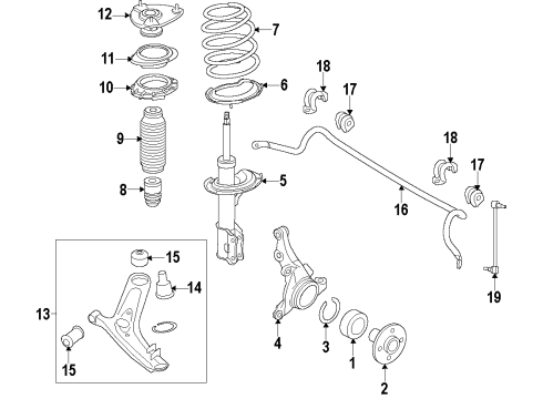 Strut Assembly, Front, Left Diagram for 54651-2V050