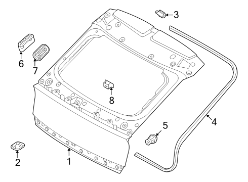 BUMPER-T/GATE BODY SIDE GUIDE Diagram for 81779-CV000