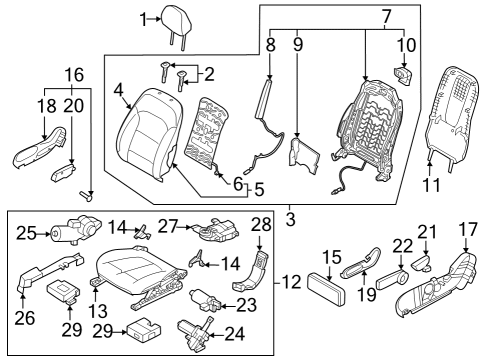 PAD ASSY-FRT SEAT BACK,RH Diagram for 88450-GI100