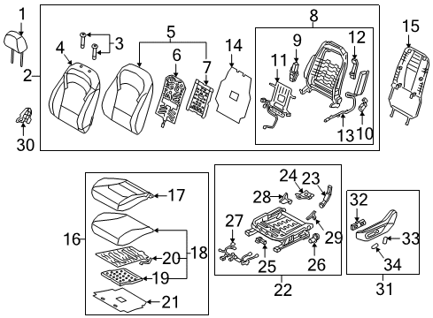 CUSHION ASSY-FR SEAT,LH Diagram for 88100-G3210-PKE