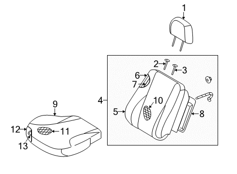Frame Assembly-Front Seat Cushion PASSEN Diagram for 88201-2E000