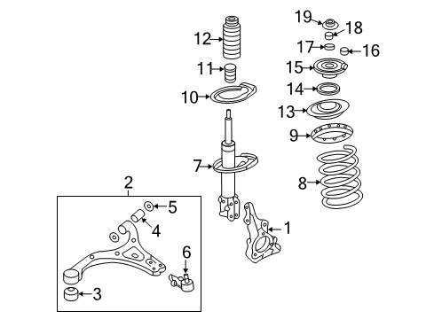 Insulator Assembly-Strut Diagram for 54610-4D001