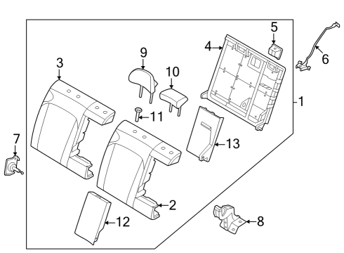 PAD ASSY-REAR SEAT BACK,RH Diagram for 89450-KL500