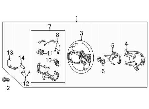STRG WHEEL REMOCON BEZEL ASSY Diagram for 96700-AA870-NNB