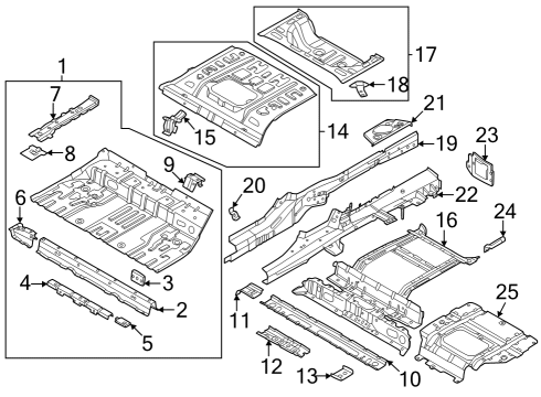 MBR ASSY-RR FLR CRO NO.2 COMPL Diagram for 65740-KL000