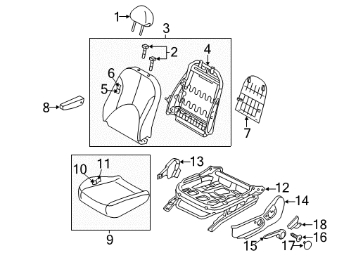 GUIDE ASSY-HEADREST Diagram for 88720-1R001-RY
