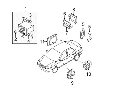 AM/FM/6CDC/MP3 M466S ELANTRA G Diagram for 00201-87003-9Y