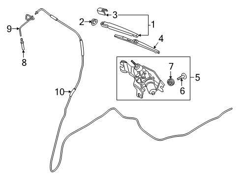 Blade Assembly-Wiper,Rear Diagram for 1RH09-AK011-R