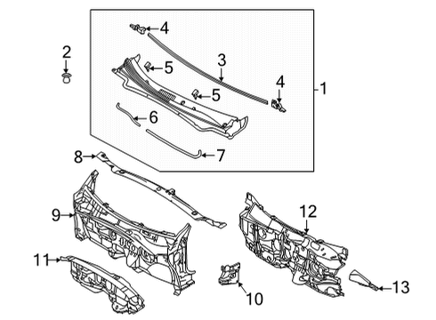 PANEL COMPLETE-DASH Diagram for 64300-AA001