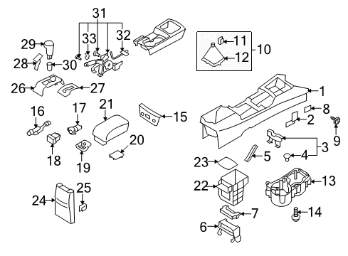 Mat-Console Tray Diagram for 84613-2L000-WK