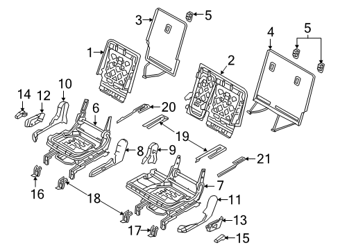 FRAME ASSY-RR SEAT BACK,RH Diagram for 89410-S8AA0