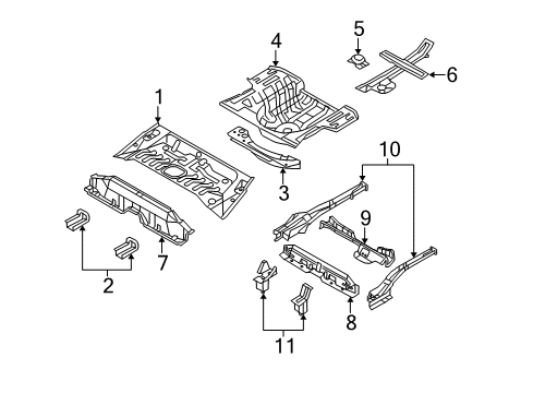 Member Assembly-Rear Floor Side,RH Diagram for 65720-1G300