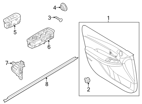 PANEL ASSY-FRONT DOOR TRIM,RH Diagram for 82306-L1700-YFY