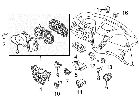 Cluster Assembly-Instrument Diagram for 94001-2V300