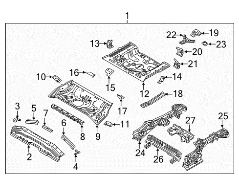 PANEL COMPLETE-REAR FLOOR Diagram for 65500-G3101