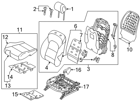 GUIDE ASSY-HEADREST W/LEVER Diagram for 88720-D3100-UUE