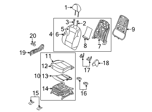 COVERING-FR SEAT BACK PASSENGE Diagram for 88460-3Q311-YWF