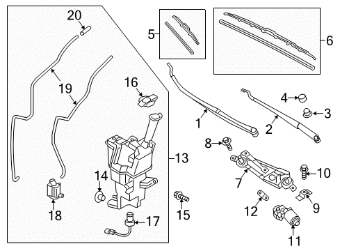 WIPER Blade 28 Diagram for 99H09-AKA28-C