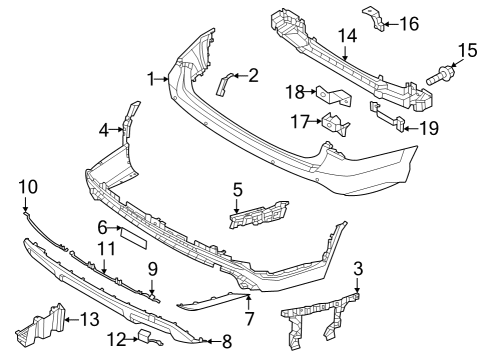 SKID PLATE-RR BUMPER Diagram for 86670-S8CB0