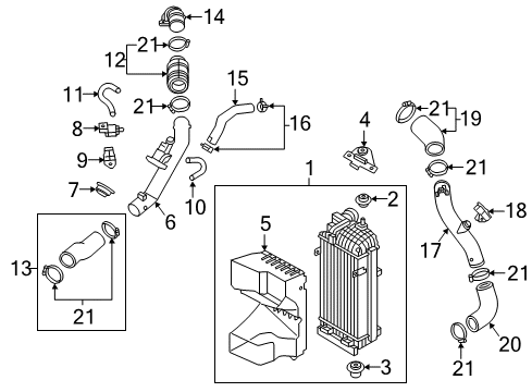 Pipe-INTERCOOLER Inlet Diagram for 28282-2GTA0
