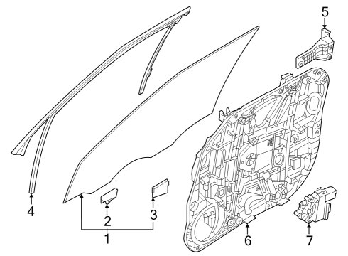 HOLDER-FRONT DOOR WINDOW GLASS Diagram for 82422-T4000