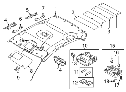 SUNVISOR ASSY,LH Diagram for 85210-F3170-TTX