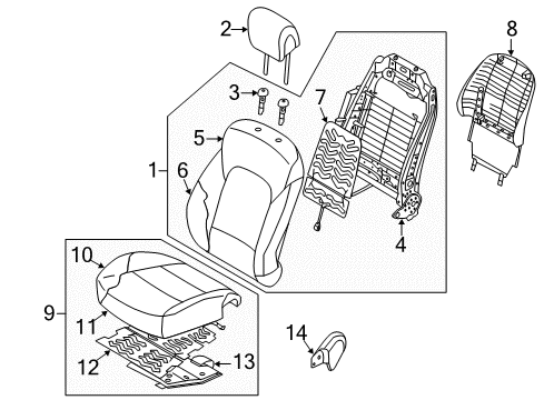 Back Assembly-Front Seat Passenger Diagram for 88405-4Z060-VAT