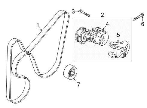 Pulley-Idler Diagram for 25286-03821