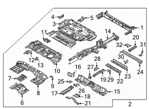 MEMBER-2ND SEAT MTG,RH Diagram for 65622-K5000