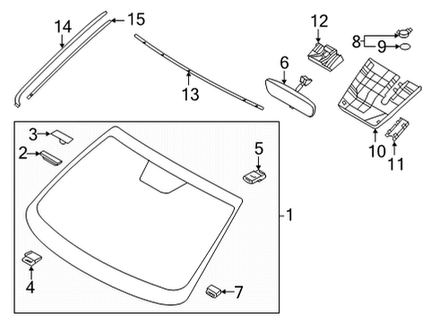 BRACKET-W/S MLDG MTG,RH Diagram for 86147-CW100