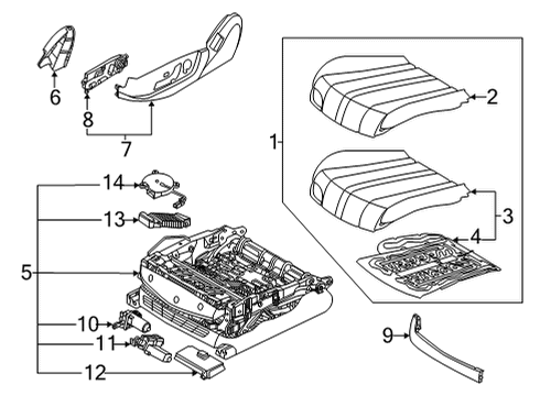SWITCH ASSY-POWER FR SEAT LH Diagram for 88070-AR110-VNB