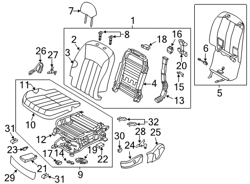 Frame Assembly-Front Seat Back Driver Diagram for 88310-3N310
