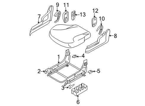 Cover-Front Cushion Wiring Case RH Diagram for 88213-2E000-U7