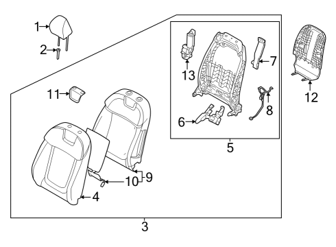 HEADREST ASSY-FRONT SEAT Diagram for 88700-N9220-PLT