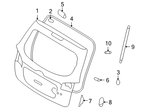 Lifter Assembly-Tail Gate Diagram for 81770-2B001