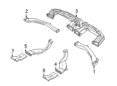 DUCT-REAR HEATING,RH Diagram for 97370-AA000