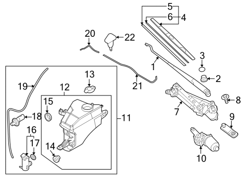 LINKAGE ASSY-WINDSHIELD WIPER Diagram for 98120-KL000