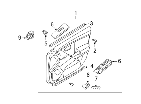 Panel Complete-Front Door Trim,RH Diagram for 82304-3L237-RD