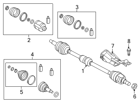 JOINT KIT-FR AXLE DIFF SIDE,RH Diagram for 495R3-F2750