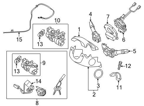 Switch Assembly-Lighting & Turn Signal Diagram for 93410-1U001