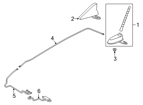 FEEDER CABLE-ANTENNA EXTN NO.1 Diagram for 96230-S2BA0