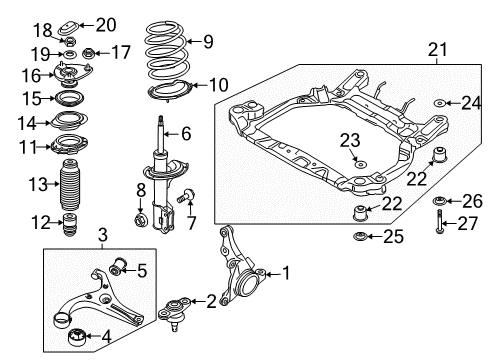 Front Strut Assembly Right Diagram for 54660-1E200