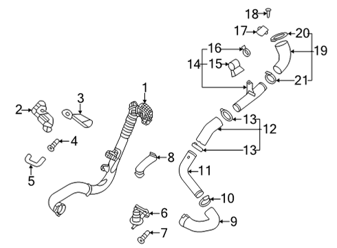 Pipe-INTERCOOLER Outlet Diagram for 28287-2CTA1